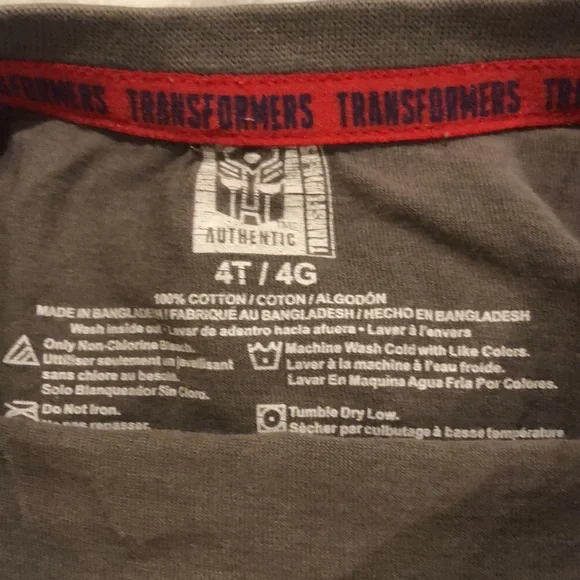 Transformers tshirt. Boys size 4 - Picture 4 of 5